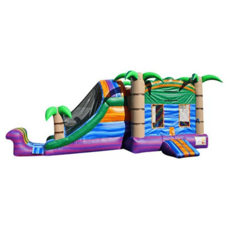 27ft Tropical Breeze Combo – Vibrant Island Style Inflatable for Rentals Front View