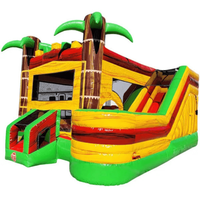 Moonwalk USA Palm Tree Bounce House Combo XL Wet/Dry Front Left View