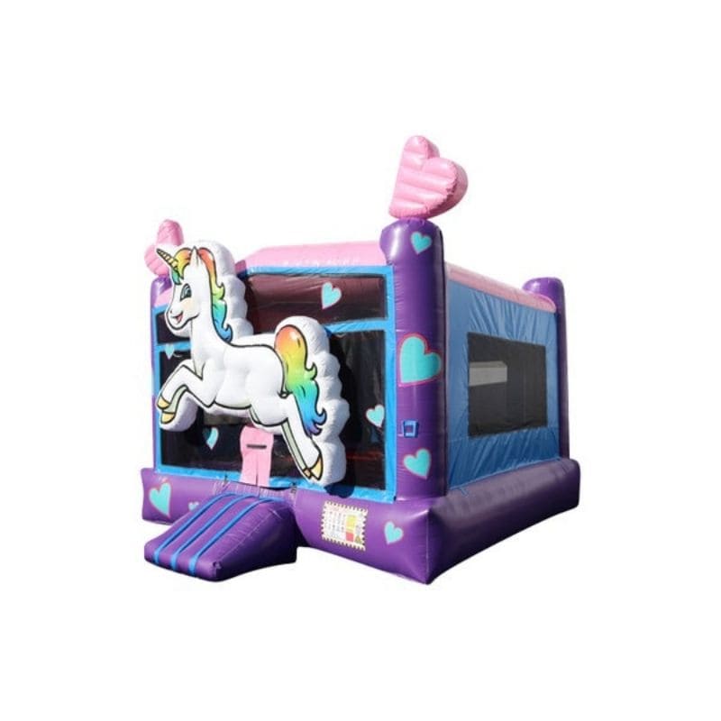 Bouncing Angels Unicorn Jumper Bounce House in Pink and Purple Front Left Alternate View