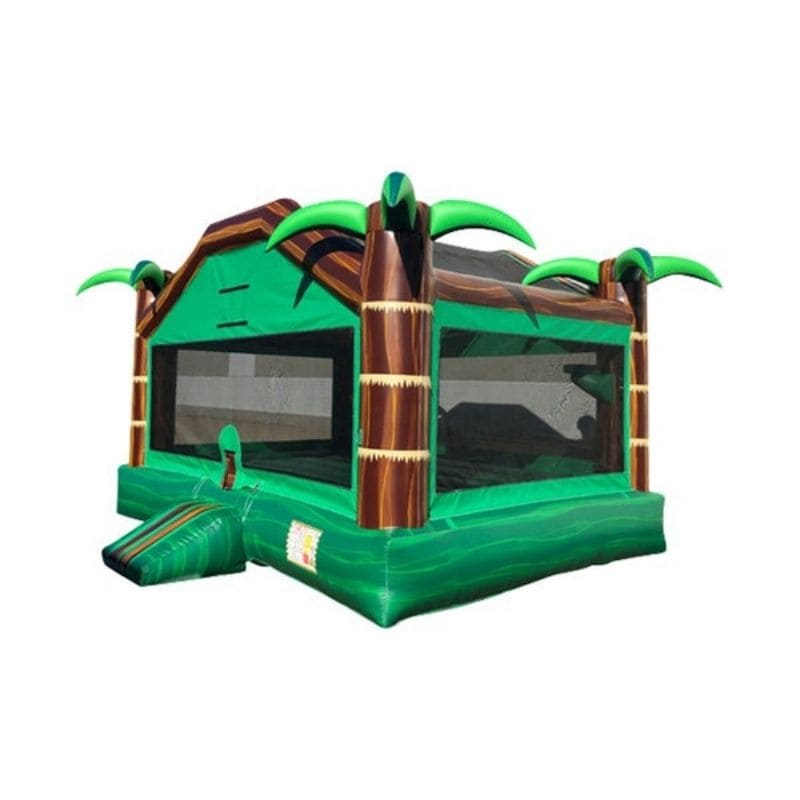 Bouncing Angels Tropical Bounce House - 15x20 FT with Palm Trees Front Left View
