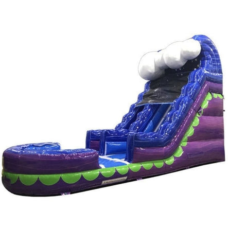 18 FT Purple Wet and Dry Inflatable Slide Front Left View