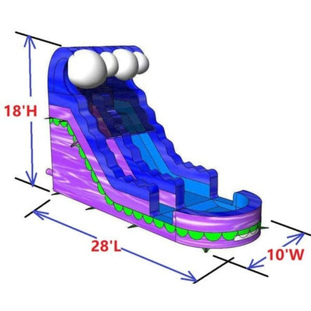 18 FT Purple Commercial Water Slide Dimensions