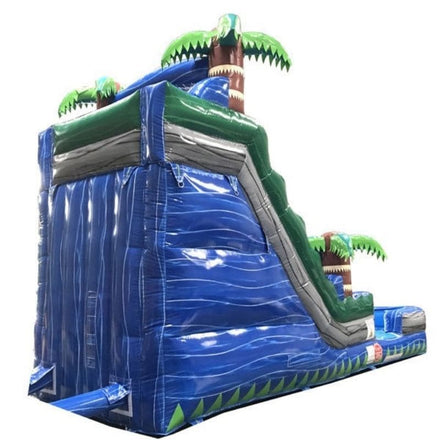 18 FT Blue Wet and Dry Inflatable Slide Rear Right View