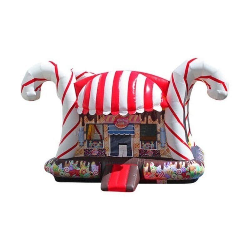 Bouncing Angels Sweet Factory Bounce House Winter Candy Cane Theme Classic Front View