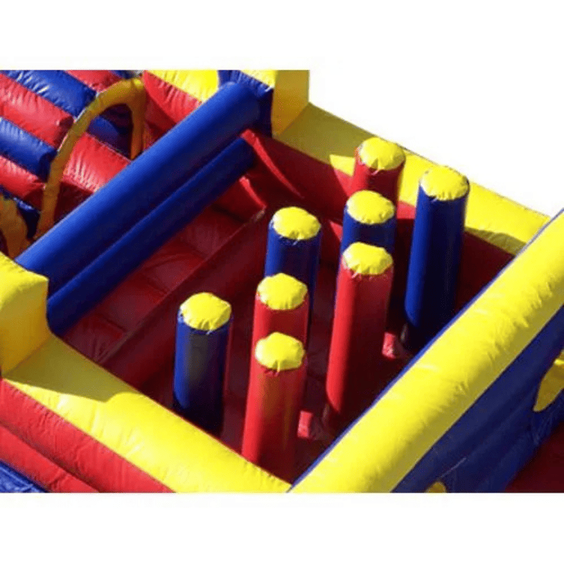 Moonwalk USA 20'L Obstacle Course (Red) Top View of Obstacles