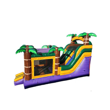 360 Tropical Combo – Inflatable Combo Unit with Palm Tree Theme for Summer Events Left View