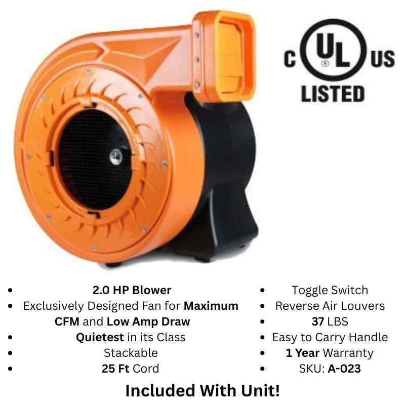 Moonwalk USA 45'Lx17'H 2-Lane Construction Slide Piece With Removable Pool