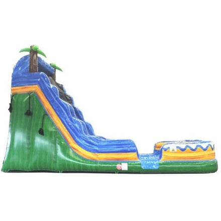22 FT Green Water Slide with Pool Tropical Theme Side View