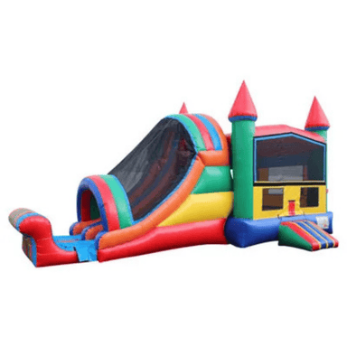 27ft Castle Mod Combo – Classic Castle Design Bounce House with Slide Front Right View