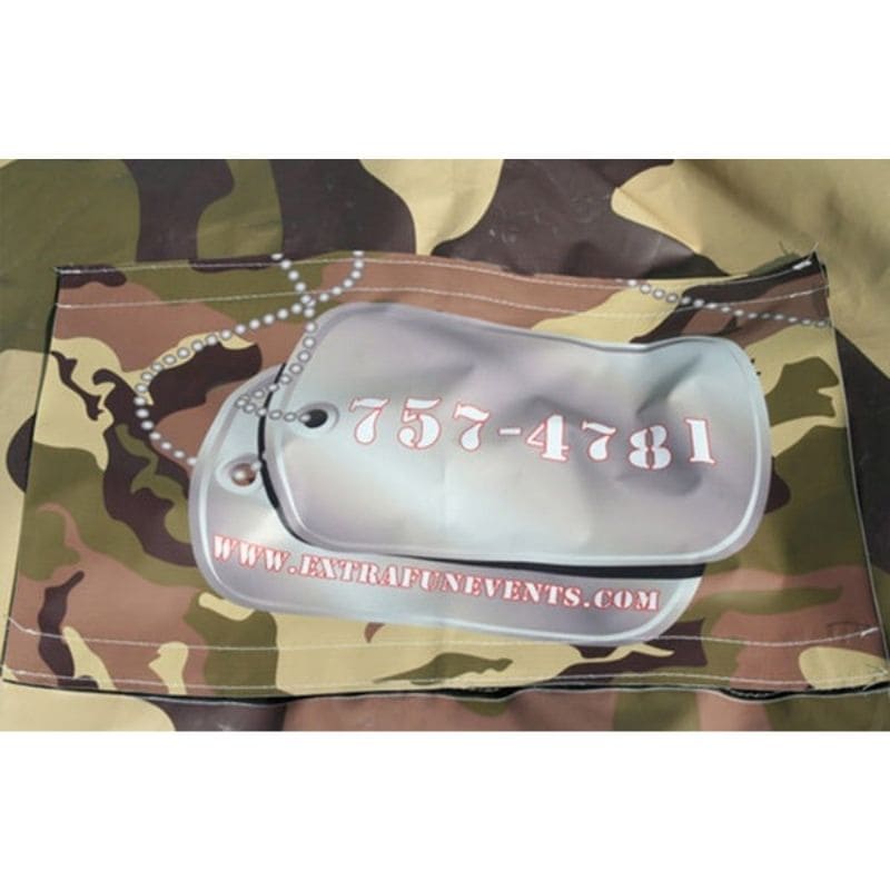 Bouncing Angels Military General Inflatable Jumper with Hoop Dog Tag Design