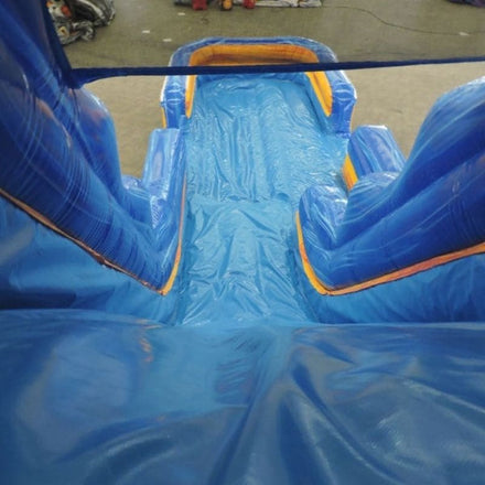 22 FT Green Tropical Inflatable Water Slide Top Slide View