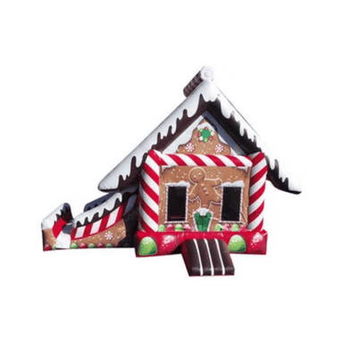 22ft Gingerbread Combo – Holiday-Themed Bounce House for Rentals Front View