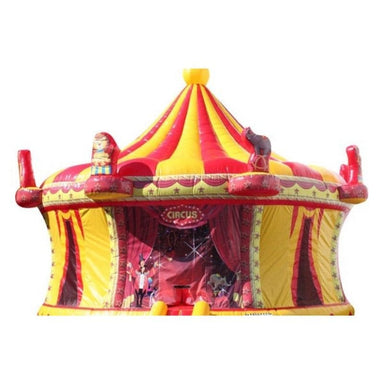 Bouncing Angels Circus Arena Bounce House in Yellow and Red Front Top View