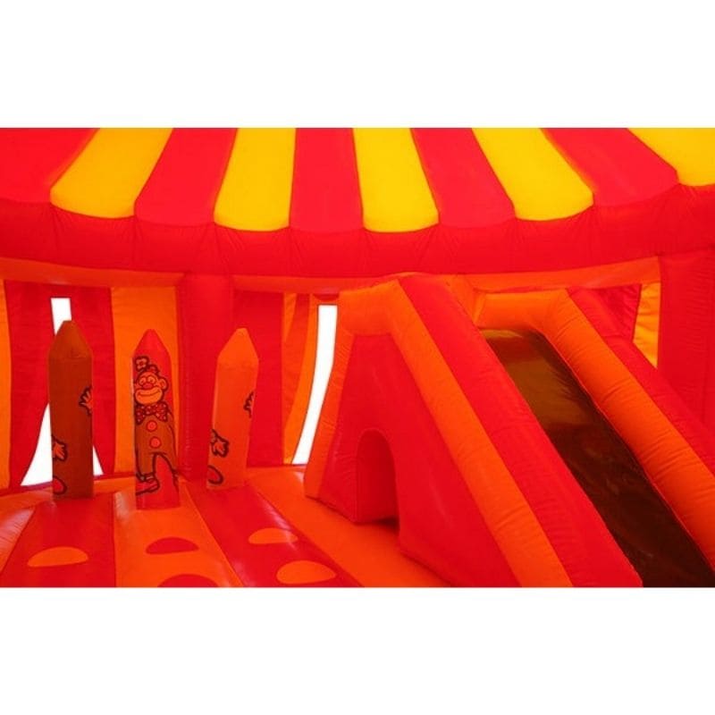 Bouncing Angels Circus Arena Bounce House in Yellow and Red Inside View
