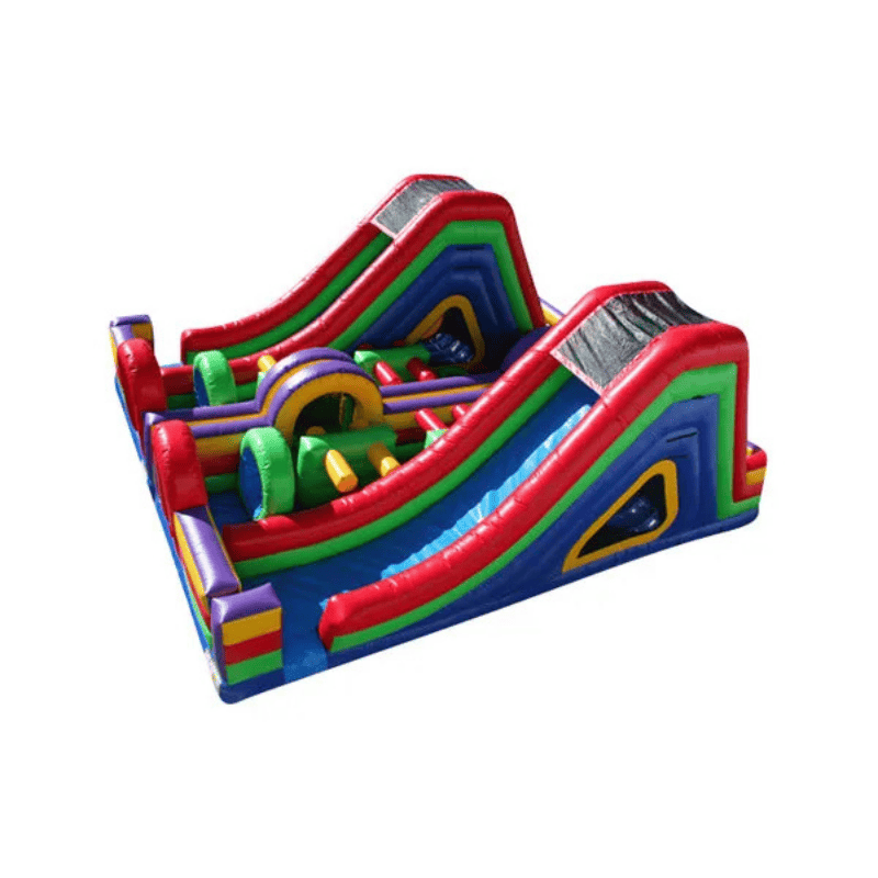 Inflatable Obstacle Slide Unit – Dual-Feature Commercial Inflatable Front Left View