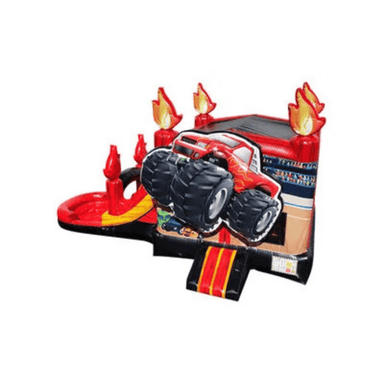 25ft Digger Monster Truck Combo – Construction-Themed Inflatable for Parties Front View