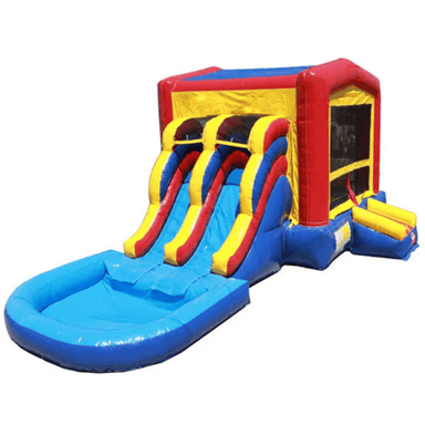 Moonwalk USA 2-Lane Module Bouncy House Combo w/ Pool Front Right View