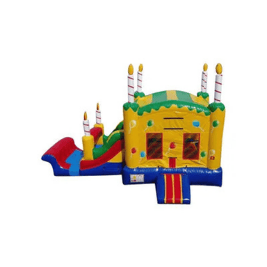 25ft Birthday Cake Combo – Festive Party Inflatable for Rentals Front View