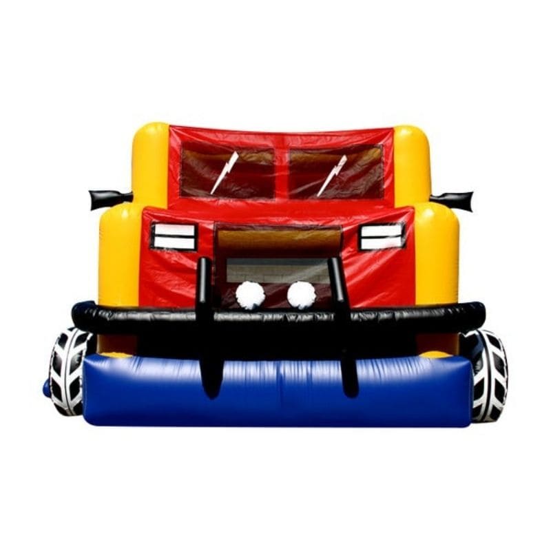 Bouncing Angels Hummer Jumper Car Themed Bounce House in Primary Colors Front View