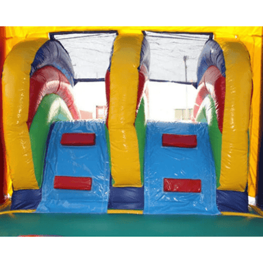 Moonwalk USA 2-Lane Sports Bouncy House Combo w/ Pool Ladder View