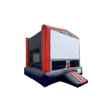 Bouncing Angels Movie Screen Bounce House in Red and Black Front Right View