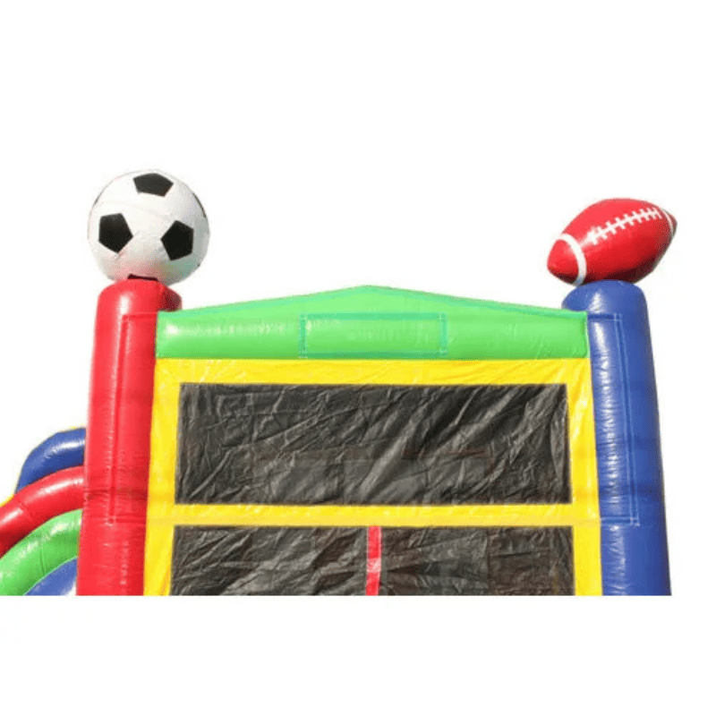 Moonwalk USA 2-Lane Sports Bouncy House Combo w/ Pool Top Front View