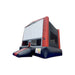 Bouncing Angels Movie Screen Bounce House in Red and Black Front Right Low View