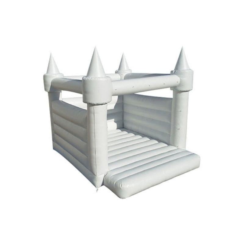 Bouncing Angels White Wedding Bounce House Front Right View