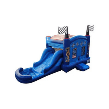 22ft Race Car Combo – High-Speed Themed Inflatable for Parties Front Right View