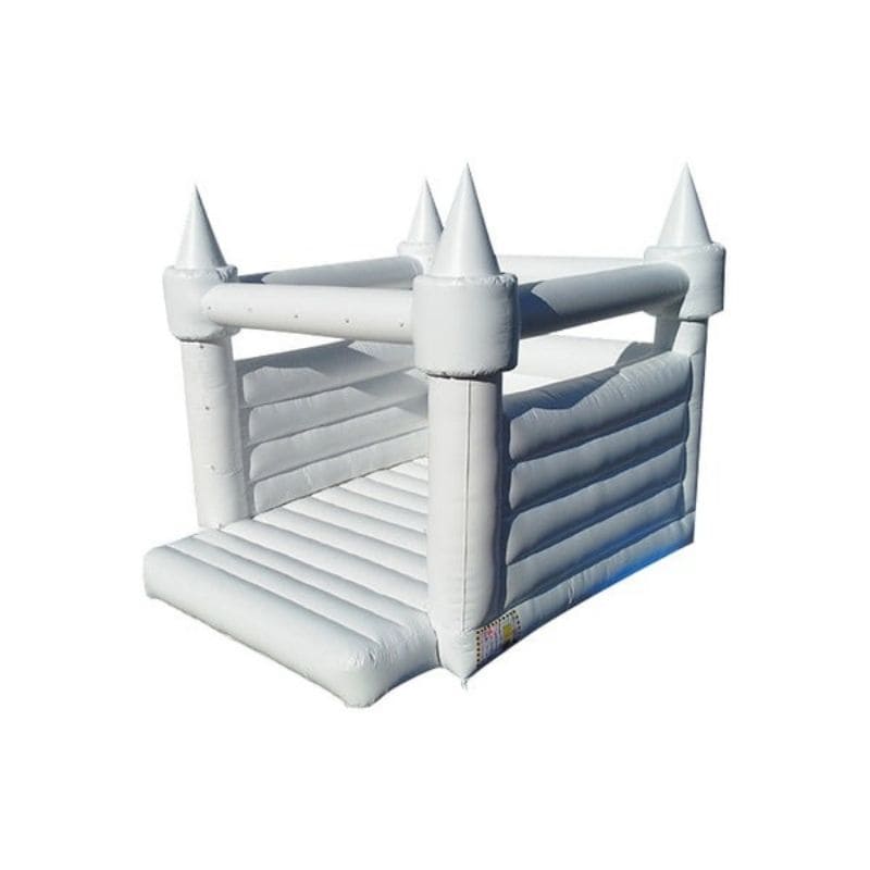 Bouncing Angels White Wedding Bounce House Front Left View