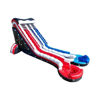 22ft Dual Grand American Water Slide in Red White and Blue Front Right