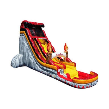 22ft Tiki Torch Splash Water Slide in Red and Orange Front Right