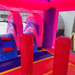 Moonwalk USA 2-Lane Pink Castle Bouncy House Combo w/ Pool Inside Obstacles View