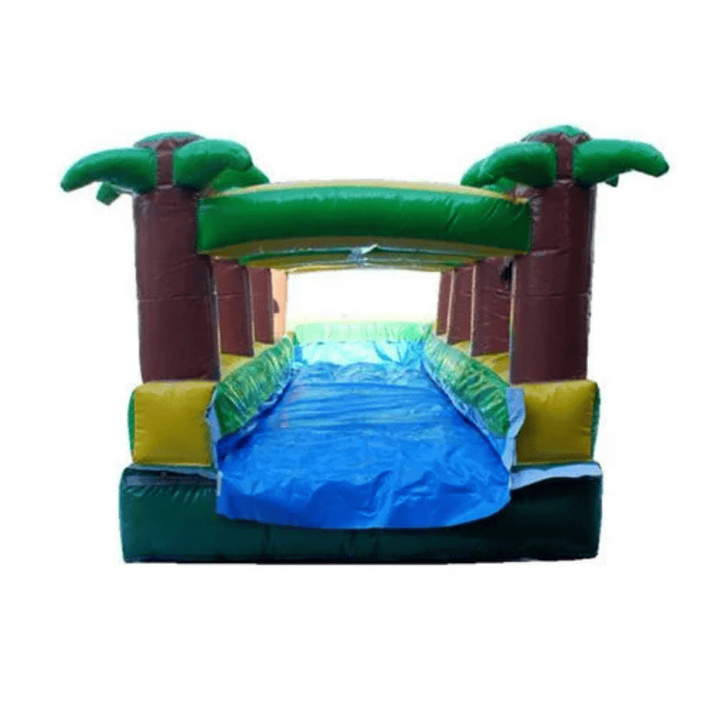 Moonwalk USA Palm Tree Screamer Slide w/ Slip n Splash Front View of Slip n Splash