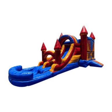27ft Classic Dual Lane Combo – Twin Slide Inflatable for Rental Fun Front Right View