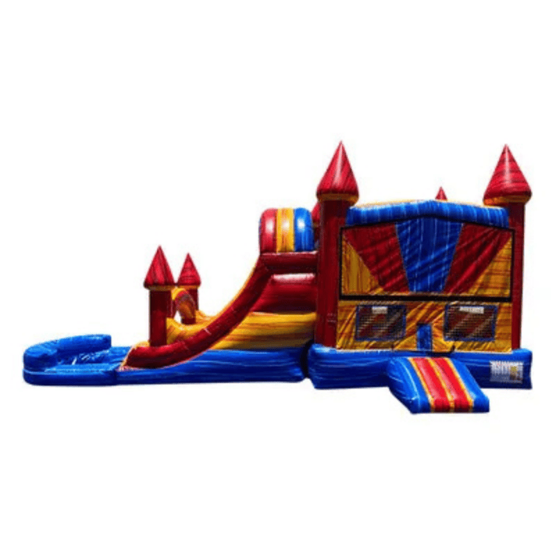 27ft Classic Dual Lane Combo – Twin Slide Inflatable for Rental Fun Front View