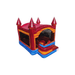 5-in-1 Red Marble Castle Combo – Premium Marble Design Bounce House Front Right Corner View