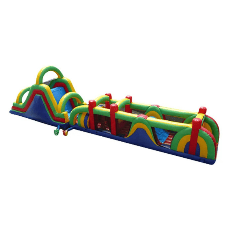 68ft Deluxe Challenge Obstacle Course – Ultimate Inflatable Experience Side View