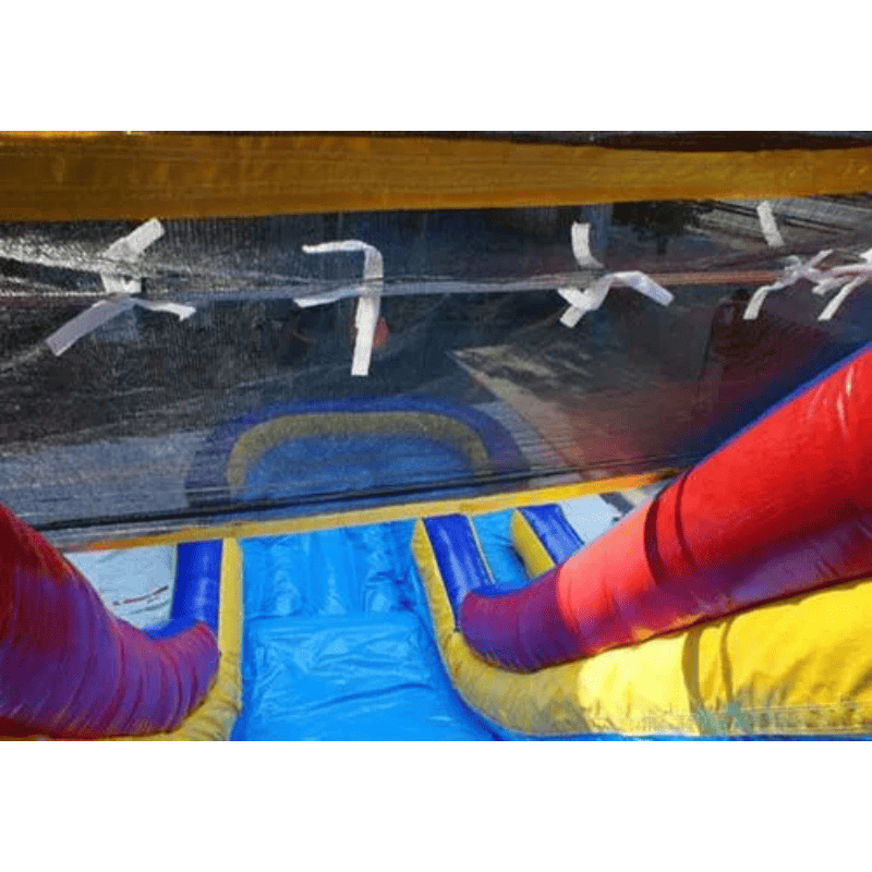 Moonwalk USA Rainbow Screamer Slide w/ Slip n Splash Top of Slide View