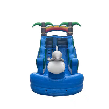 14ft Dolphin Splash Inflatable Water Slide – Inflate-O Jumpers Front View