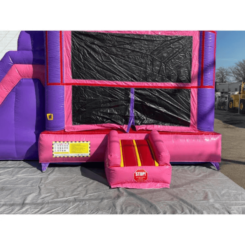 Moonwalk USA Pink Castle Bouncy House Combo Wet n Dry Entrance View