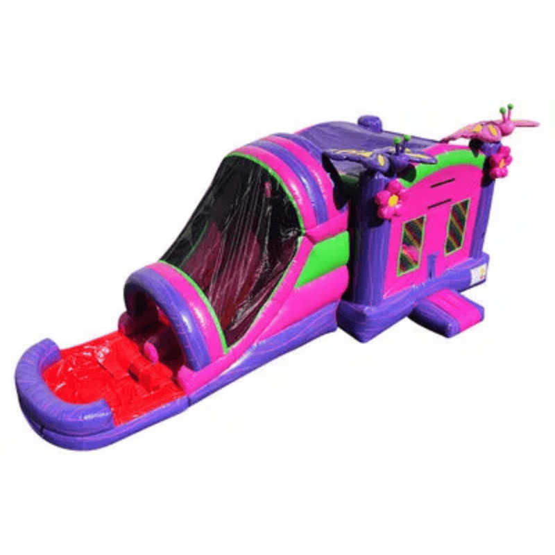 27ft Butterfly Combo – Whimsical Inflatables for Outdoor Celebrations Pink Front Right View