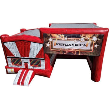 Red Marble Bounce House Movie Screen Side View