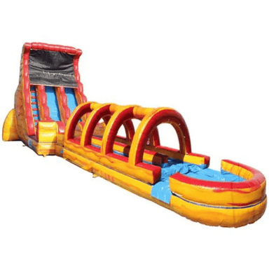 Moonwalk USA 2-Lane Volcano Screamer Slide w/ Slip n Splash Front Right View