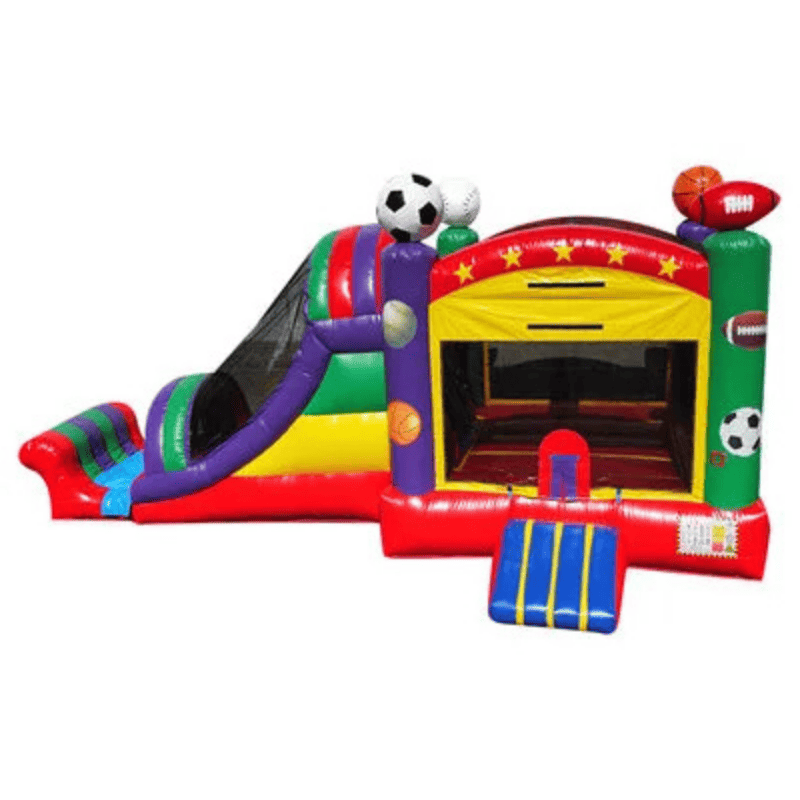 27ft Sports Combo – Multi-Sport Inflatable Bounce House with Slide for Events Front View