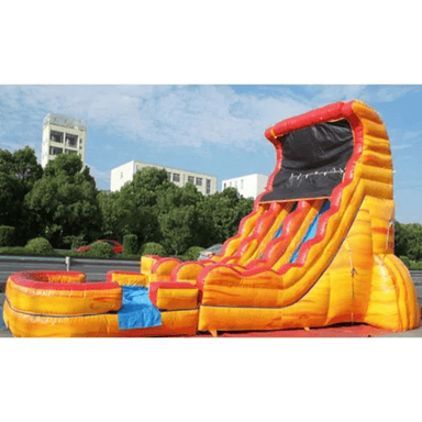 Moonwalk USA 2-Lane Volcano Screamer Slide w/ Slip n Splash Front Left View