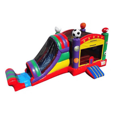 27ft Sports Combo – Multi-Sport Inflatable Bounce House with Slide for Events Front Left View
