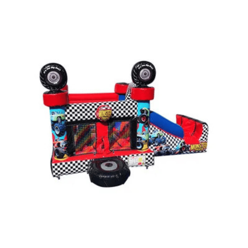 Fun Size Monster Truck Combo – Compact Racing Inflatable for Smaller Yards Front Alternate View