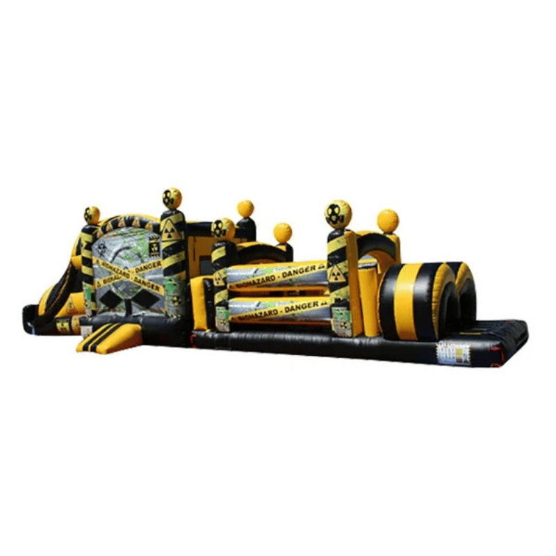 49ft Biohazard Zone Obstacle Course – Toxic-Themed Inflatable Thrill Ride Front Left View