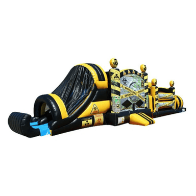 49ft Biohazard Zone Obstacle Course – Toxic-Themed Inflatable Thrill Ride Front Right View